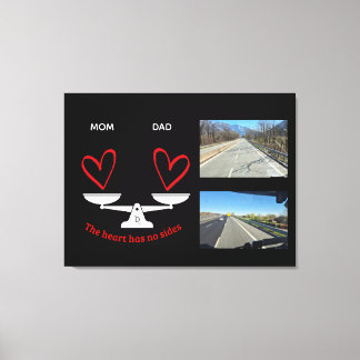 Personalised Blended Family Photo Heart Canvas - C Print