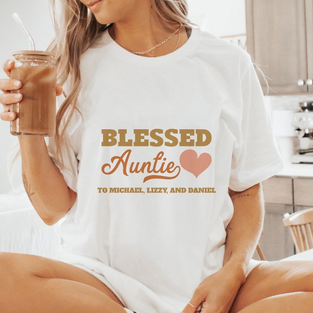 Personalised Blessed Auntie T-Shirt (Creator Uploaded)
