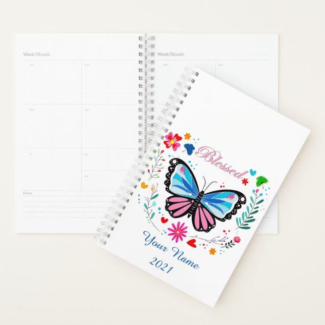 Personalised Blessed butterfly Planner (Display)