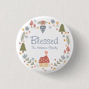 Personalised Blessed Cosy Country Cottage Hygge 3 Cm Round Badge
