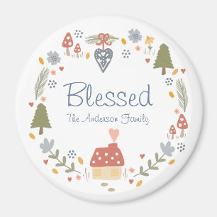 Personalised Blessed Cosy Country Cottage Hygge Magnet