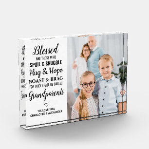 Personalised Blessed Grandparents Poem Modern Photo Block