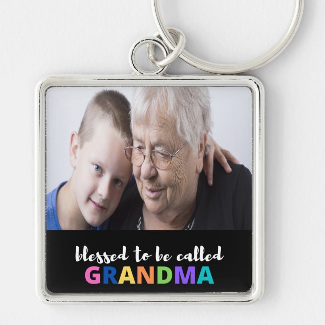 Personalised Blessed To Be Called Grandma Keychain (Front)