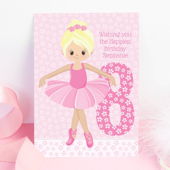 Personalised Blonde Ballerina Birthday Card (Creator Uploaded)