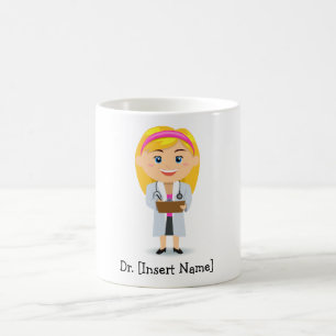 Personalised Blonde Female Doctor Coffee Mug