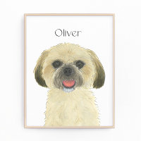 Personalised Blonde Tan Golden Shih Tzu Art