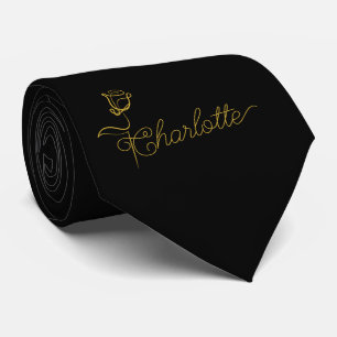 Personalised Bloom Design Custom Name Neck Tie
