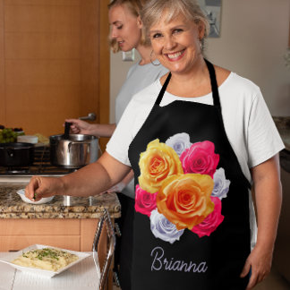 Personalised Blooming Roses Motif Apron