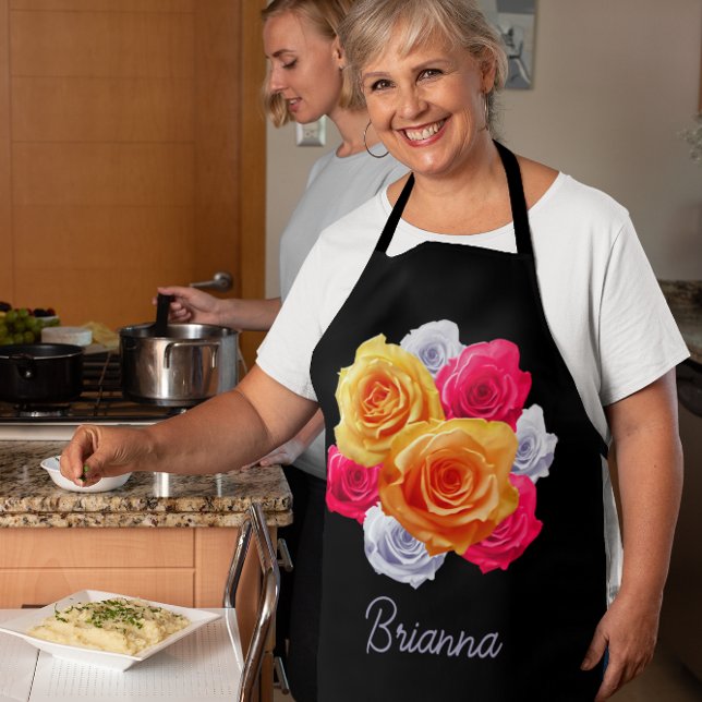 Personalised Blooming Roses Motif Apron (Creator Uploaded)