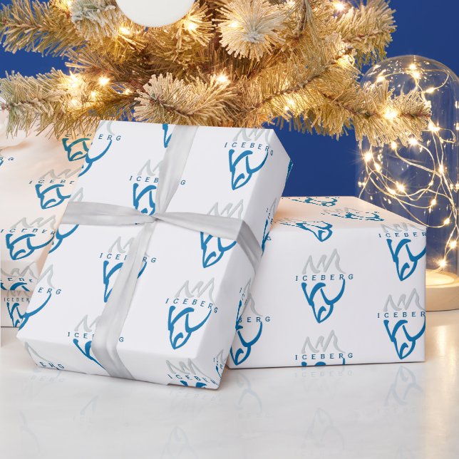 Personalised Blue Abstract Iceberg Inspirational Wrapping Paper (Holidays)