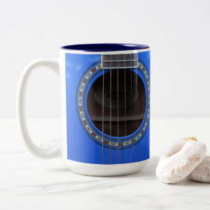 Personalised Blue Acoustic Guitar Mug
