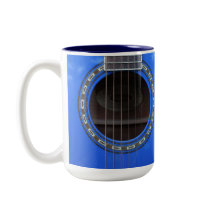 Personalised Blue Acoustic Guitar Mug