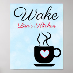 Personalised Blue and Black Wake Sign for Kitchen