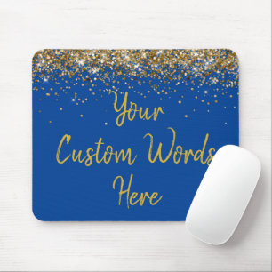 Personalised Blue and Gold Assistant Birthday Gift Mouse Mat