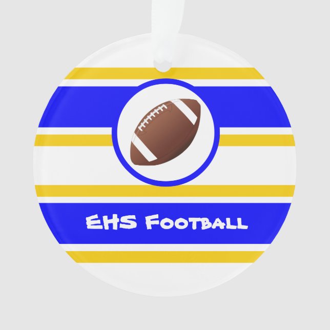 Personalised Blue and Gold Football Ornament (Front)