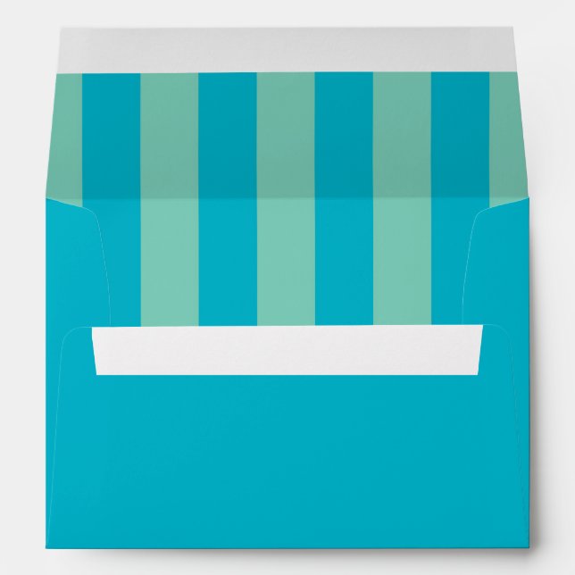 Personalised, Blue and Green,  Inside Stripe Envelopes (Back (Bottom))