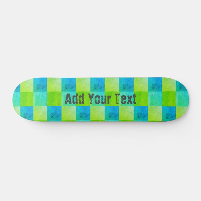 Personalised Blue and Green Rustic Cool  Skateboard (Horz)