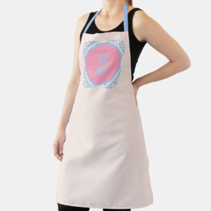 Personalised Blue and Pink All-Over Print Apron