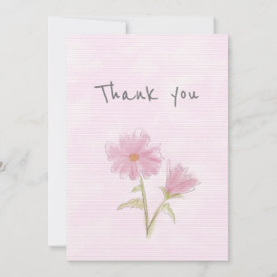 Personalised Blue and Pink Floral Thank You Card