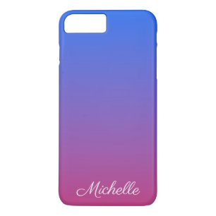 Personalised blue and pink ombre gradient iPhone 8 plus/7 plus case