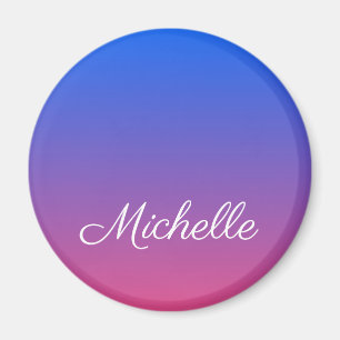 Personalised blue and pink ombre gradient magnet