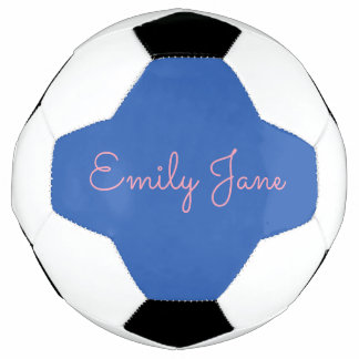 Personalised Blue and Pink Script Name Custom Football