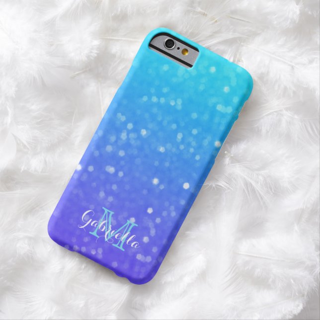 Personalised Blue And Purple Glimmer Case (In Situ)
