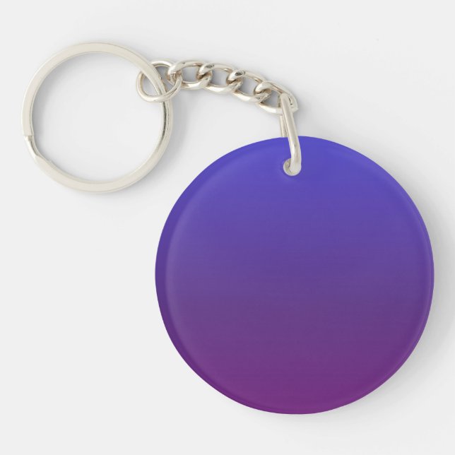 Personalised blue and purple ombre key ring (Front)