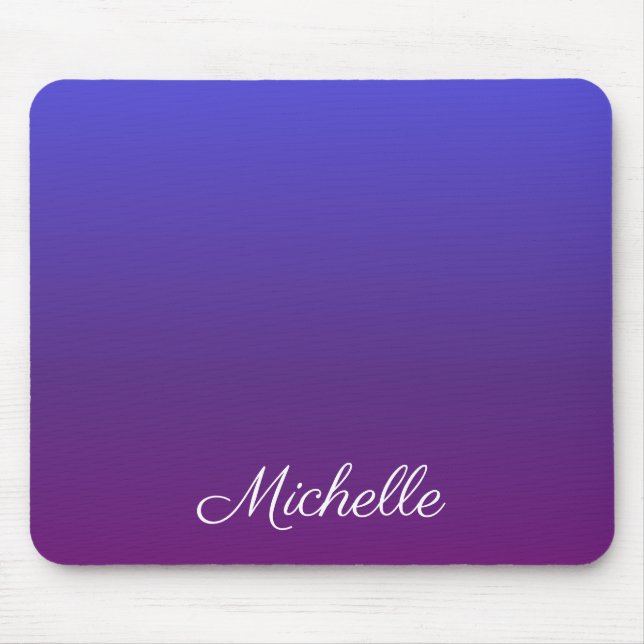 Personalised blue and purple ombre mouse mat (Front)