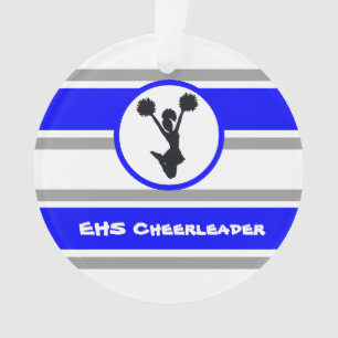 Personalised Blue and Silver Cheerleader Ornament