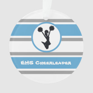 Personalised Blue and Silver Cheerleader Ornament