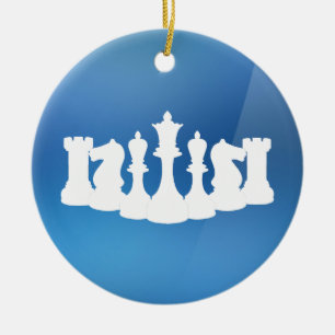 Personalised Blue and White Chess Ornament