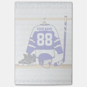 Personalised Blue and White Ice Hockey Jersey Post-it Notes