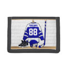 Personalised Blue and White Ice Hockey Jersey