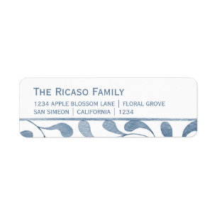 Personalised Blue And White Leaf