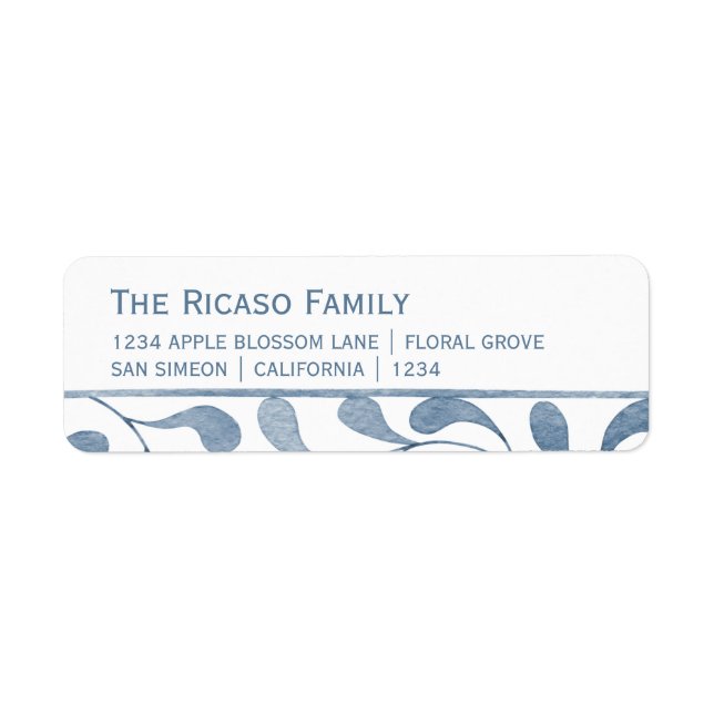 Personalised Blue And White Leaf (Front)