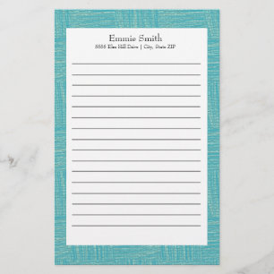 Personalised Blue and White Lined Stationery