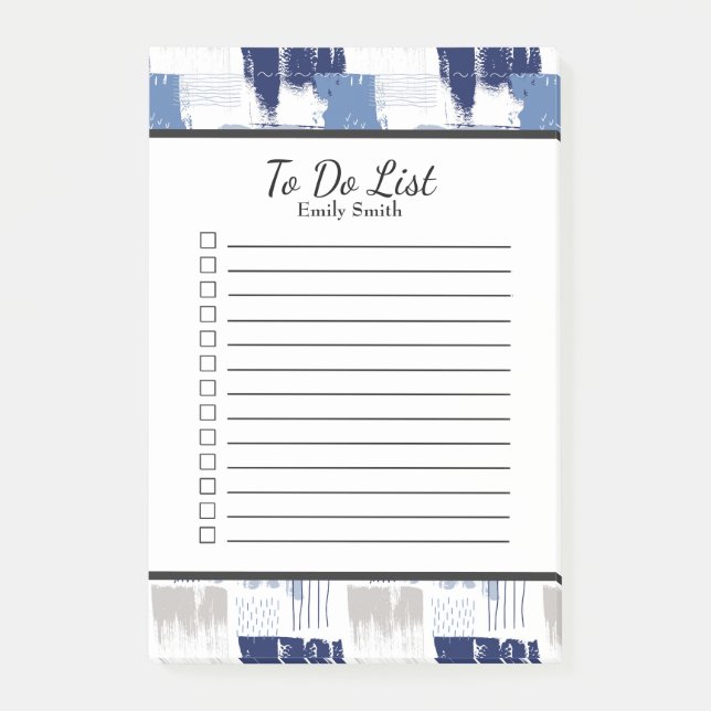 Personalised Blue and White Lined To Do List Post-it Notes (Front)