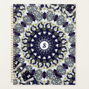 Personalised Blue and White Mandala Spiral Planner