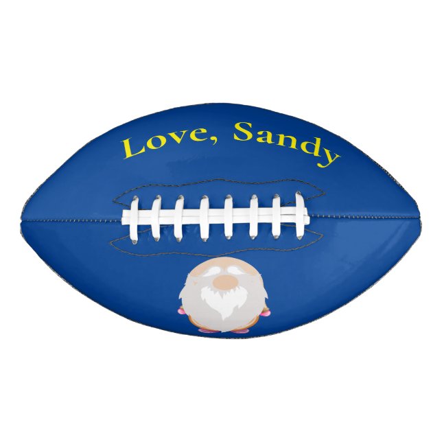 Personalised. Blue and Yellow Gnome   Football American Football (Front)