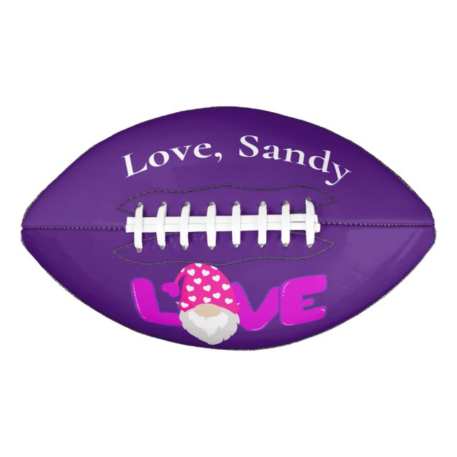 Personalised. Blue and Yellow Gnome   Football American Football (Front)