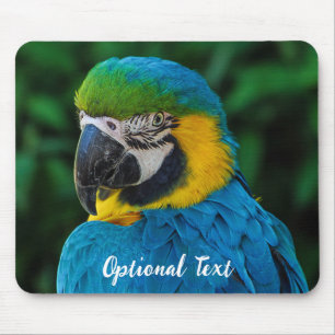 Personalised Blue and Yellow Macaw Parrot Mouse Mat