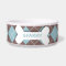 Personalised blue argyle dog bone pet food bowl