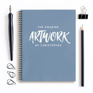 Personalised Blue Artist Sketchbook Notebook