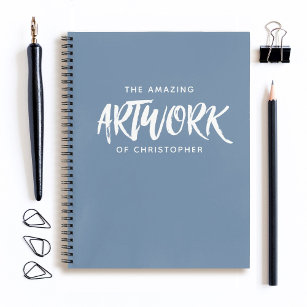 Personalised Blue Artist Sketchbook Notebook