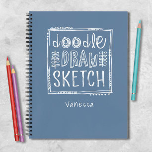 Personalised Blue Artist Sketchbook Notebook