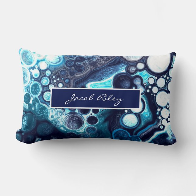 Personalised Blue Baby Boy Baby    Lumbar Cushion (Front)