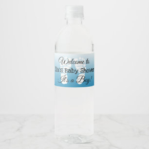Personalised Blue Baby Shower Bottle Labels