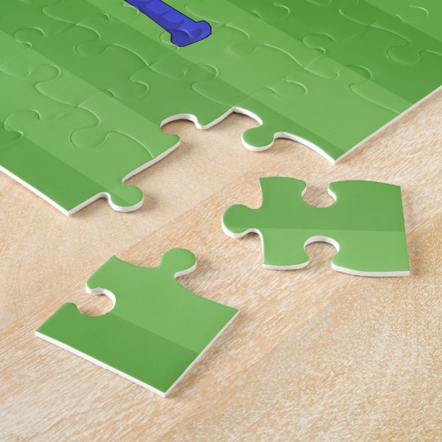 Personalised blue baseball jigsaw puzzle (Side)