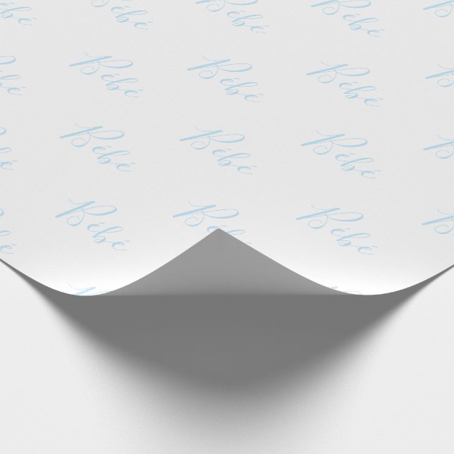 Personalised Blue Bebe Boy Elegant Baby Wrapping Wrapping Paper (Corner)